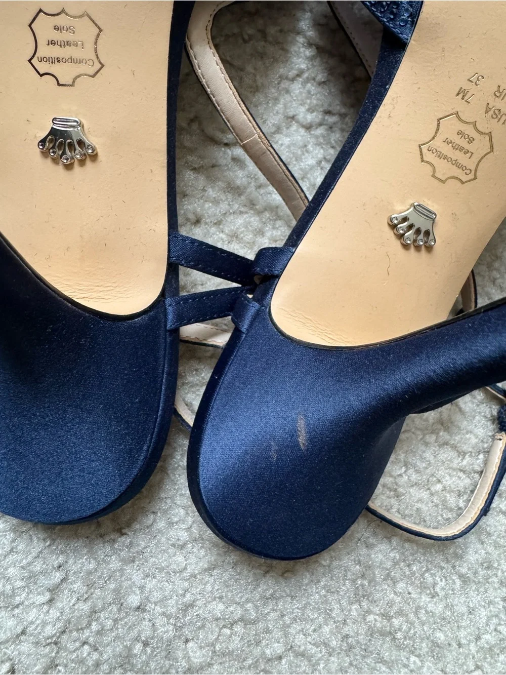 Nina Navy Strappy Heel, Size 7